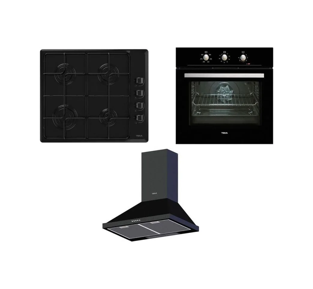 Teka Chef 3 HE 715 BK - HLX 640 KB - DBT 60 Siyah Ankastre Set
