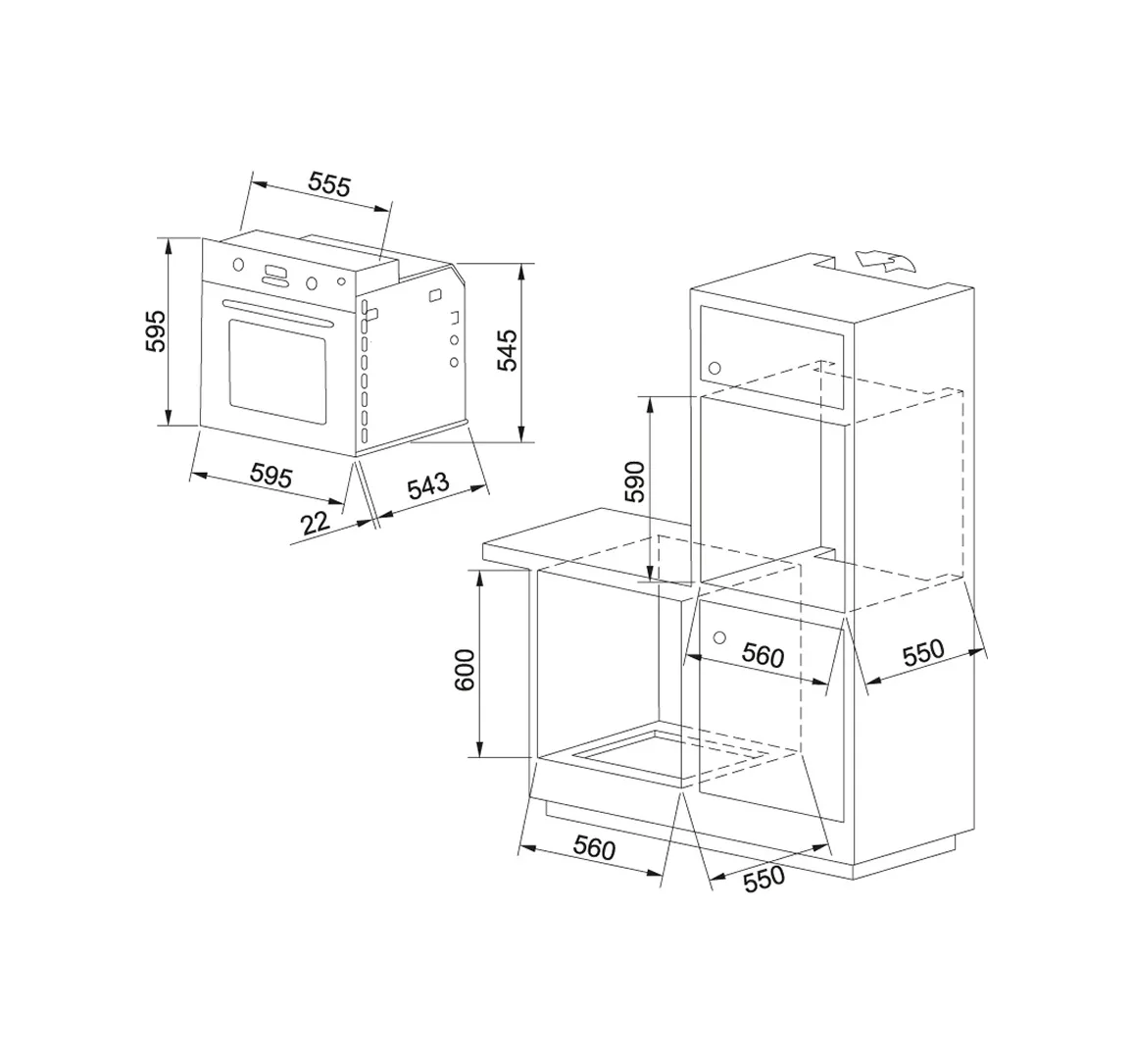Franke Glass Linear GN 86 M NT BK 60 LT Ankastre Fırın