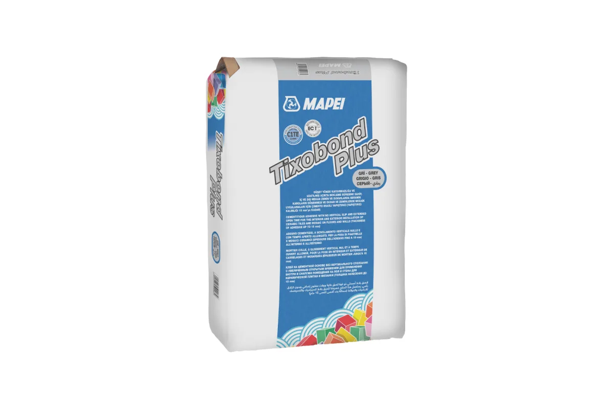 MAPEİ TIXOBOND PLUS Seramik karolar için, düşeyde kayma yapmayan, çimento esaslı gri yapıştırıcı 25 Kg.