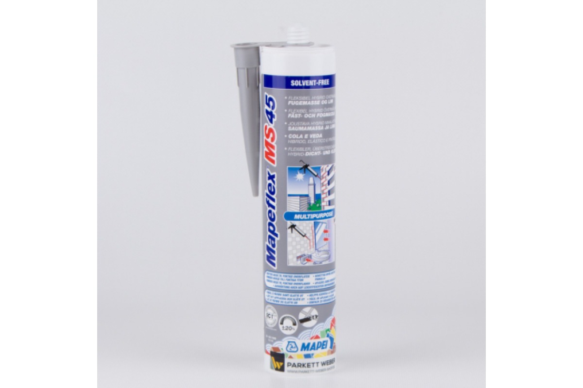 MAPEİ MAPEFLEX MS 45 113 Grey Tek bileşenli, küf dirençli, tiksotropik, hızlı sertleşen, yüksek elastikiyet modülüne sahip hibrit sızdırmazlık ve yapıştırıcı 300 ml.