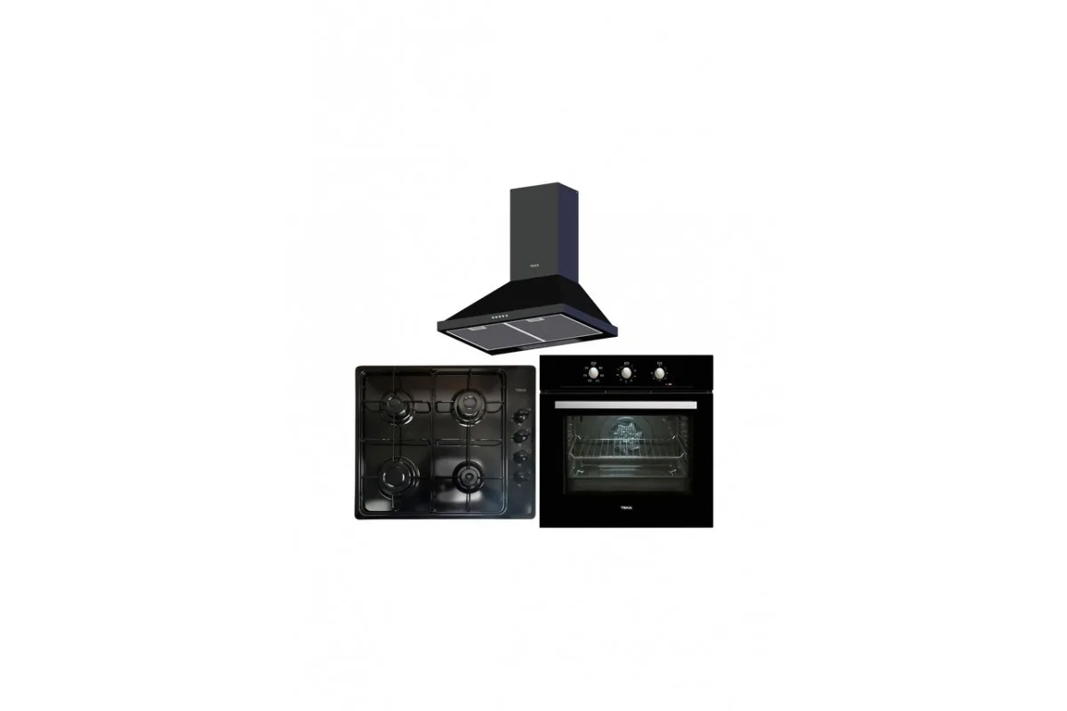 TEKA Chef 3 Ankastre Set (HE 715 BK - HLX 640 KBC0E BK - DBT 60 BLACK)